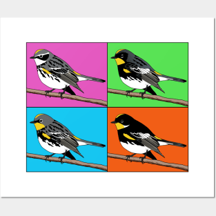 Warhol Birds - Yellow-rumped warbler Posters and Art